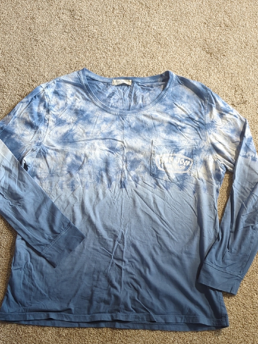 Ron Jon Light Blue Tie-Dye Pocket Tee